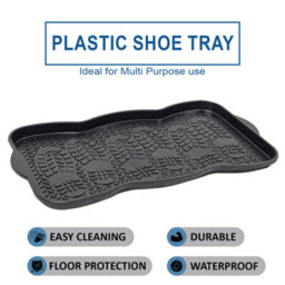 Crystals 2X Multi Purpose Plastic Shoe Tray Wellies Boots Garden Plants Pet Home Door Tray - thumbnail 5