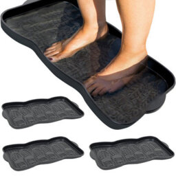 Crystals 2X Multi Purpose Plastic Shoe Tray Wellies Boots Garden Plants Pet Home Door Tray - thumbnail 1