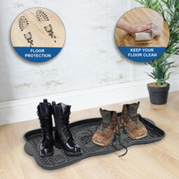 Crystals 2X Multi Purpose Plastic Shoe Tray Wellies Boots Garden Plants Pet Home Door Tray - thumbnail 3