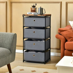 Bamboo Bathroom Storage Cabinet Shelf With Laundry Basket Natural - thumbnail 5