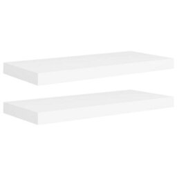 Berkfield Floating Wall Shelves 2 Pcs White 60X23.5X3.8 Cm Mdf - thumbnail 2