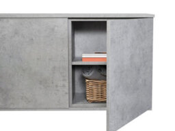 Acantha Zodiac Portrait Electric Media Wall In Concrete Effect With 4 Storage Cupboards - thumbnail 4