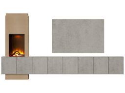 Acantha Zodiac Portrait Electric Media Wall In Concrete Effect With 4 Storage Cupboards - thumbnail 2