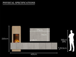 Acantha Zodiac Portrait Electric Media Wall In Concrete Effect With 4 Storage Cupboards - thumbnail 9