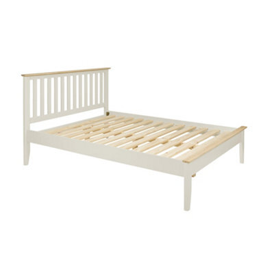 Statement Furniture Pembroke Double Bed Frame 4Ft6 With Slatted Headboard - Pebble - image 1