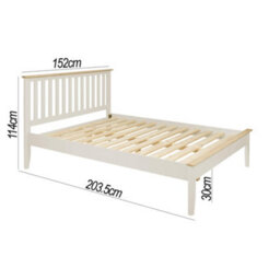 Statement Furniture Pembroke Double Bed Frame 4Ft6 With Slatted Headboard - Pebble - thumbnail 3