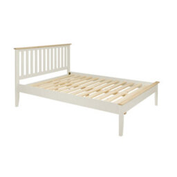 Statement Furniture Pembroke Double Bed Frame 4Ft6 With Slatted Headboard - Pebble - thumbnail 1