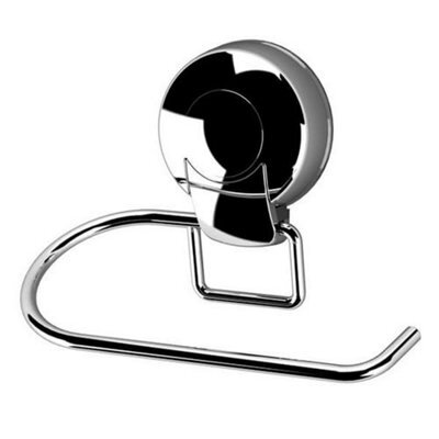 Showerdrape Suctionloc Chrome Steel Suction Wall Mounted Toilet Roll Holder - image 1