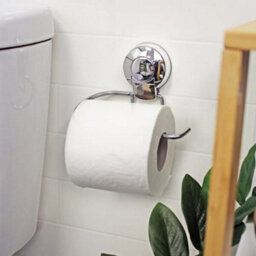 Showerdrape Suctionloc Chrome Steel Suction Wall Mounted Toilet Roll Holder - thumbnail 3