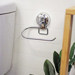 Showerdrape Suctionloc Chrome Steel Suction Wall Mounted Toilet Roll Holder - thumbnail 2