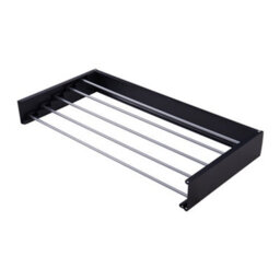 Thehotsale Iron Amd Aluminium Space-Saving Wall Mounted Towel Drying Rack In Black - thumbnail 5