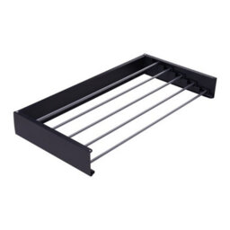 Thehotsale Iron Amd Aluminium Space-Saving Wall Mounted Towel Drying Rack In Black - thumbnail 4