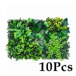 Amorly 10Pcs Artificial Greenery Wall, Fake Plant Panels,uv Anti Faux Grass Wall, Green Backdrop, Privacy Fence Screen - thumbnail 1