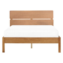 Beliani Bed Wood Boisset 140 X 200 Cm (Eu Double) Dark Brown - thumbnail 4