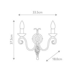 Luminosa Lighting Elstead Harlech 2 Light Indoor Candle Wall Light Black With Shade - thumbnail 5
