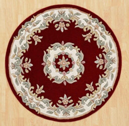 Handmade Bordered Floral Wool Easy To Clean Red Traditional Rug For Living Room & Bedroom-160Cm X 235Cm - thumbnail 5