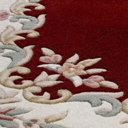 Handmade Bordered Floral Wool Easy To Clean Red Traditional Rug For Living Room & Bedroom-160Cm X 235Cm - thumbnail 3