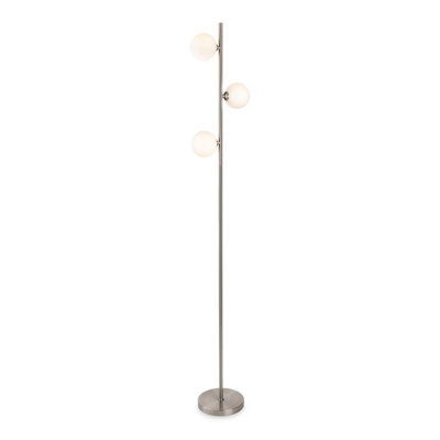 Luminosa Lighting Luminosa Lyric Floor Lamp Brushed Steel With Opal White Glass 3Xg9