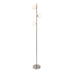 Luminosa Lighting Luminosa Lyric Floor Lamp Brushed Steel With Opal White Glass 3Xg9