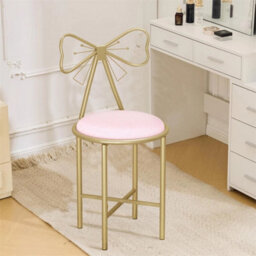 Vanity Chair With Butterfly Backrest Cute Desk Chair For Bedroom - thumbnail 6