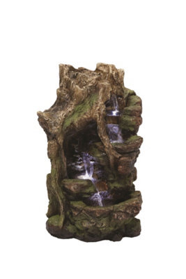 Outdoor Living UK Solar Boston Driftwood Falls Woodland Water Feature Without Cover