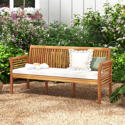 3 Person Porch Bench 159Cm Garden Bench W/curved Armrests - image 1