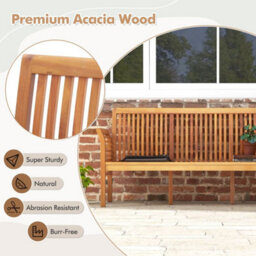 3 Person Porch Bench 159Cm Garden Bench W/curved Armrests - thumbnail 3