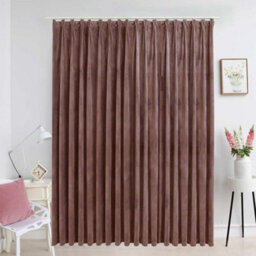 Walplus Blackout Curtain With Hooks Velvet Antique Pink 290X245 Cm