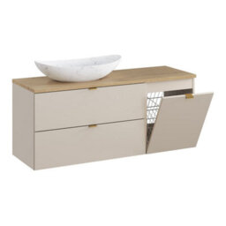 Heze Furniture Dalia Bathroom Vanity 120Cm With Countertop Basin In Cashmere & Cremona Oak - thumbnail 2