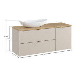 Heze Furniture Dalia Bathroom Vanity 120Cm With Countertop Basin In Cashmere & Cremona Oak - thumbnail 6