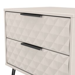 Anzio Matt Kashmir 2 Drawer Non-Extendable Bedside Table (H)574mm (W)575mm (D)395mm - thumbnail 3