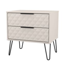 Anzio Matt Kashmir 2 Drawer Non-Extendable Bedside Table (H)574mm (W)575mm (D)395mm - thumbnail 6