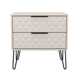Anzio Matt Kashmir 2 Drawer Non-Extendable Bedside Table (H)574mm (W)575mm (D)395mm - thumbnail 2