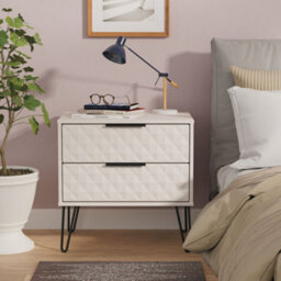 Anzio Matt Kashmir 2 Drawer Non-Extendable Bedside Table (H)574mm (W)575mm (D)395mm - thumbnail 1