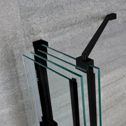 Homestylestore White Bathroom Single Ended Bath With Folding Black Screen, Side And End Panels, Waste And Trap 1800 X 800mm - thumbnail 3