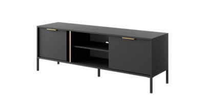 Arte Modern Anthracite & Gold Lars Tv Cabinet (H)540mm (W)1530mm (D)400mm - Chic Media Storage - image 1