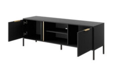 Arte Modern Anthracite & Gold Lars Tv Cabinet (H)540mm (W)1530mm (D)400mm - Chic Media Storage - thumbnail 2