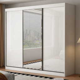 Pacific 3 Door Gloss White 250Cm  Sliding Wardrobe - thumbnail 1