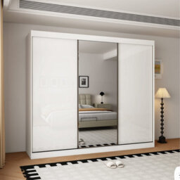 Pacific 3 Door Gloss White 250Cm  Sliding Wardrobe - thumbnail 2