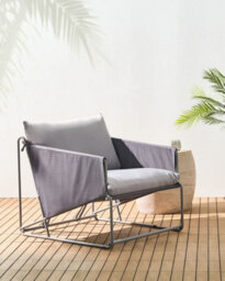 Beliani Garden Chair With Cushion Ponte Metal Grey - thumbnail 2