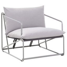 Beliani Garden Chair With Cushion Ponte Metal Grey - thumbnail 4