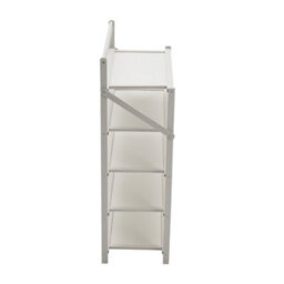 Thehotsale White 5-Tier Foldable Bamboo Freestanding Shoe Rack - thumbnail 5