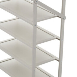 Thehotsale White 5-Tier Foldable Bamboo Freestanding Shoe Rack - thumbnail 7