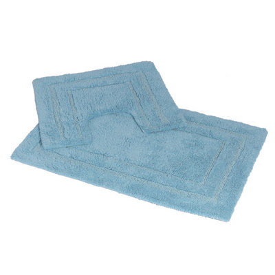 Showerdrape Pinnacle Cobalt 2 Piece 100% Cotton Bath Mat Set - image 1