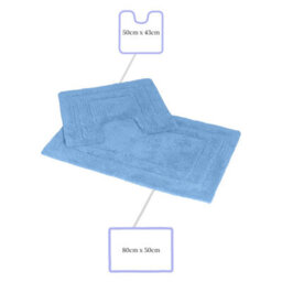 Showerdrape Pinnacle Cobalt 2 Piece 100% Cotton Bath Mat Set - thumbnail 3