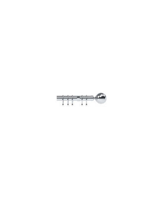 28mm Nikola Ball End Metal Curtain Pole Set - Satin Silver - image 1
