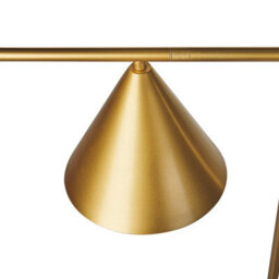 Beliani Gold Marble Floor Lamp With Cone Shade, Modern Office Lighting, W35 X D28 X H155Cm - thumbnail 4