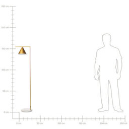 Beliani Gold Marble Floor Lamp With Cone Shade, Modern Office Lighting, W35 X D28 X H155Cm - thumbnail 7