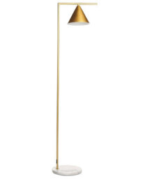 Beliani Gold Marble Floor Lamp With Cone Shade, Modern Office Lighting, W35 X D28 X H155Cm - thumbnail 2