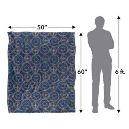 Jq Licensing Silky Comp Supersoft Blanket Navy/gold (One Size) - thumbnail 4